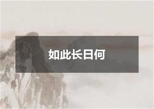 如此长日何