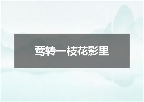 莺转一枝花影里
