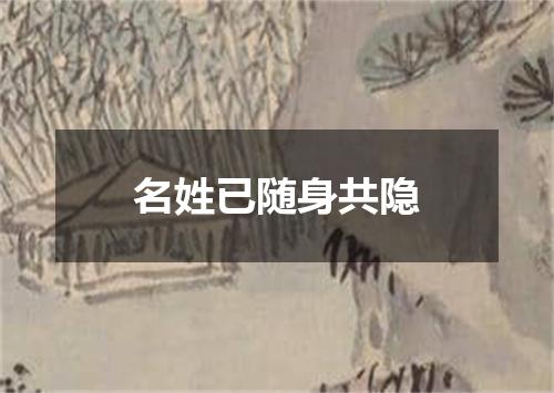 名姓已随身共隐
