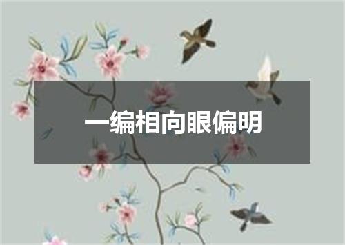 一编相向眼偏明