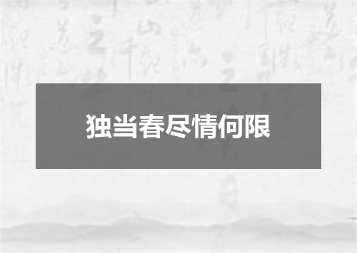独当春尽情何限