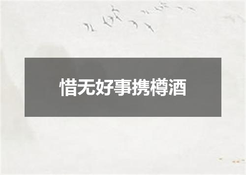 惜无好事携樽酒