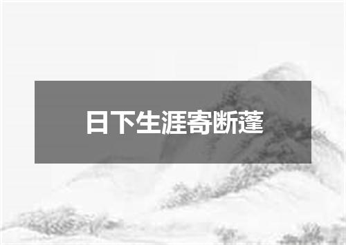 日下生涯寄断蓬