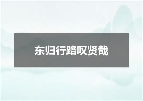 东归行路叹贤哉