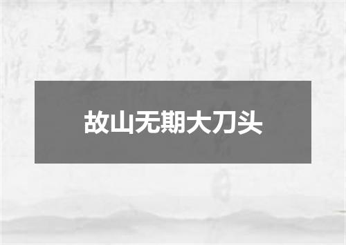 故山无期大刀头