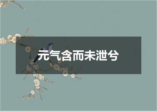 元气含而未泄兮
