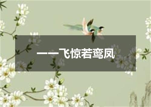 一一飞惊若鸾凤
