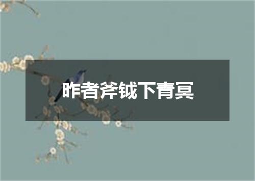 昨者斧钺下青冥