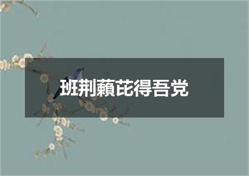 班荆藾芘得吾党