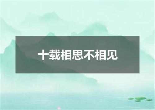 十载相思不相见