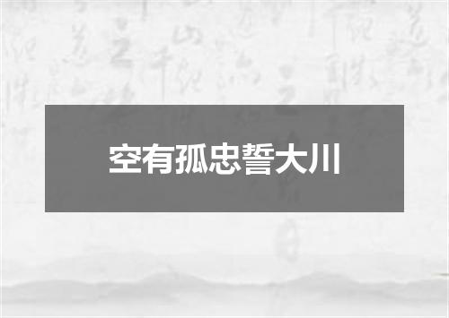 空有孤忠誓大川