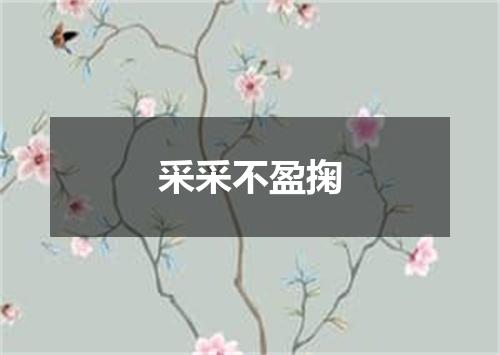 采采不盈掬