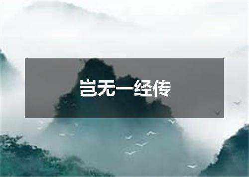 岂无一经传