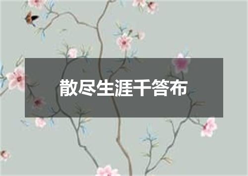 散尽生涯千答布