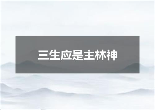 三生应是主林神
