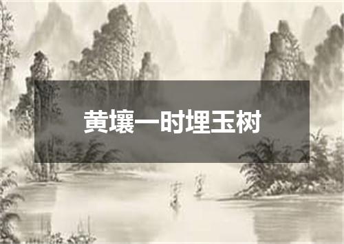 黄壤一时埋玉树