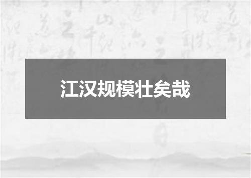 江汉规模壮矣哉