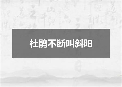杜鹃不断叫斜阳
