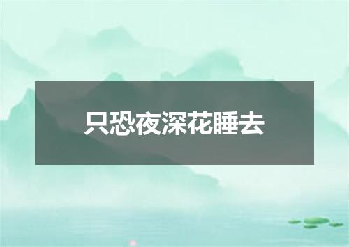 只恐夜深花睡去