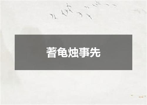 蓍龟烛事先