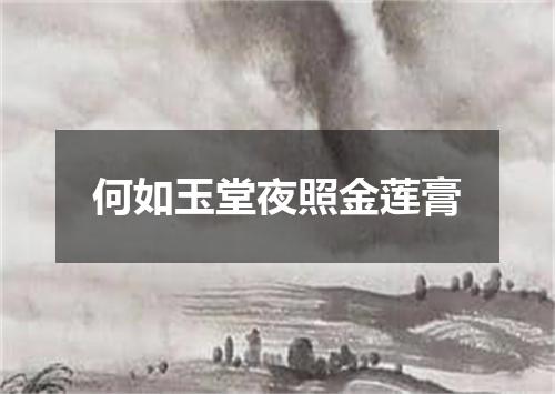 何如玉堂夜照金莲膏