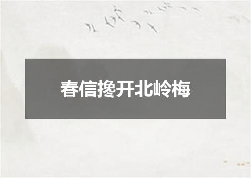 春信搀开北岭梅
