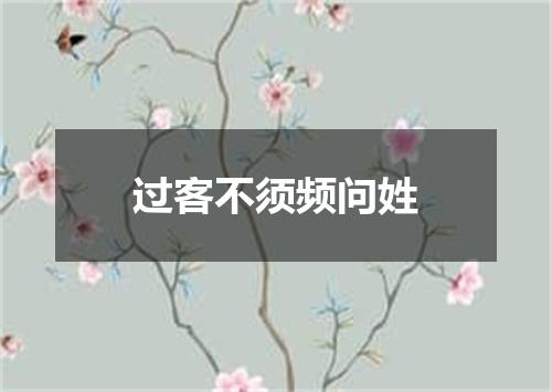 过客不须频问姓