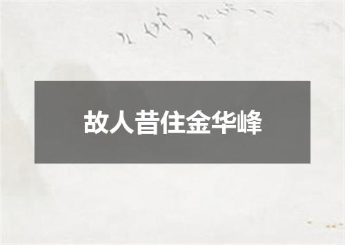 故人昔住金华峰