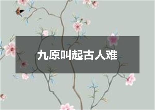 九原叫起古人难