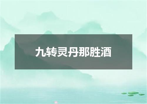 九转灵丹那胜酒