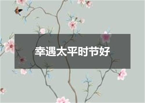 幸遇太平时节好