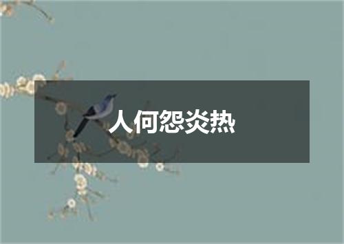 人何怨炎热