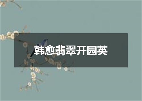 韩愈翡翠开园英