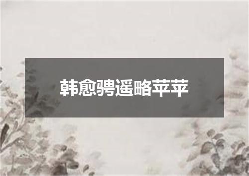 韩愈骋遥略苹苹