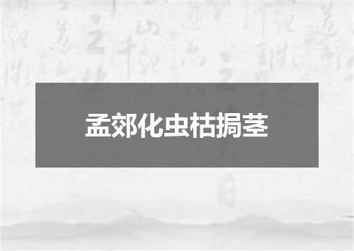 孟郊化虫枯挶茎