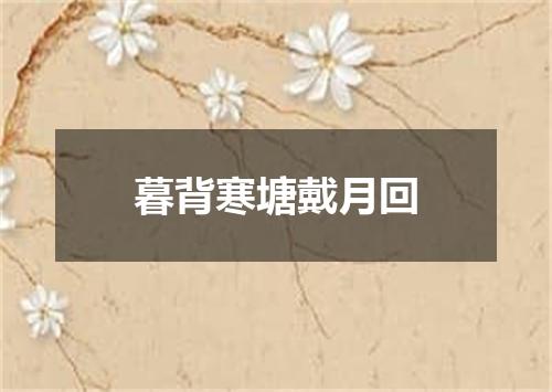 暮背寒塘戴月回