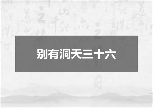 别有洞天三十六