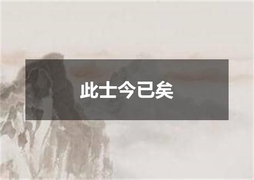 此士今已矣