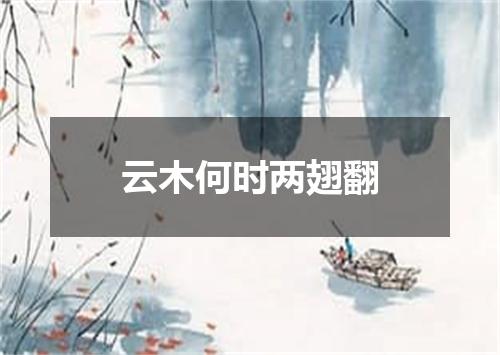 云木何时两翅翻