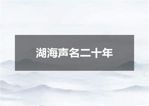 湖海声名二十年