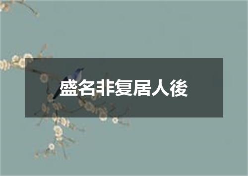 盛名非复居人後
