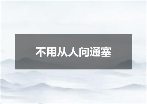 不用从人问通塞