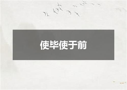 使毕使于前
