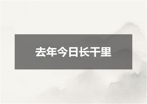 去年今日长干里