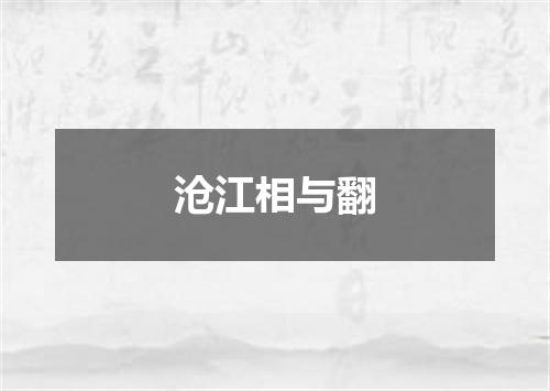 沧江相与翻