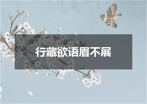 行藏欲语眉不展