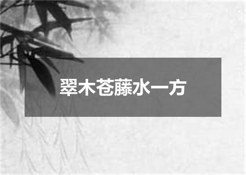 翠木苍藤水一方