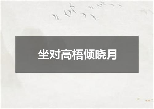 坐对高梧倾晓月