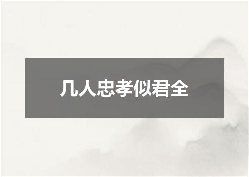 几人忠孝似君全