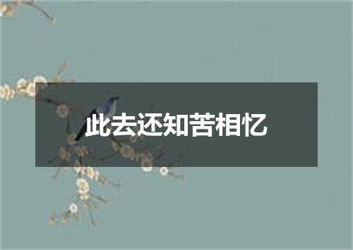 此去还知苦相忆